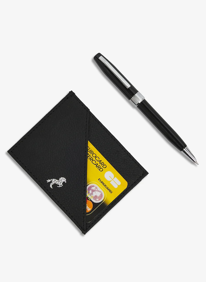 Robert Wood Genuine Leather Wallet, Pen And Card Holder Gift Set