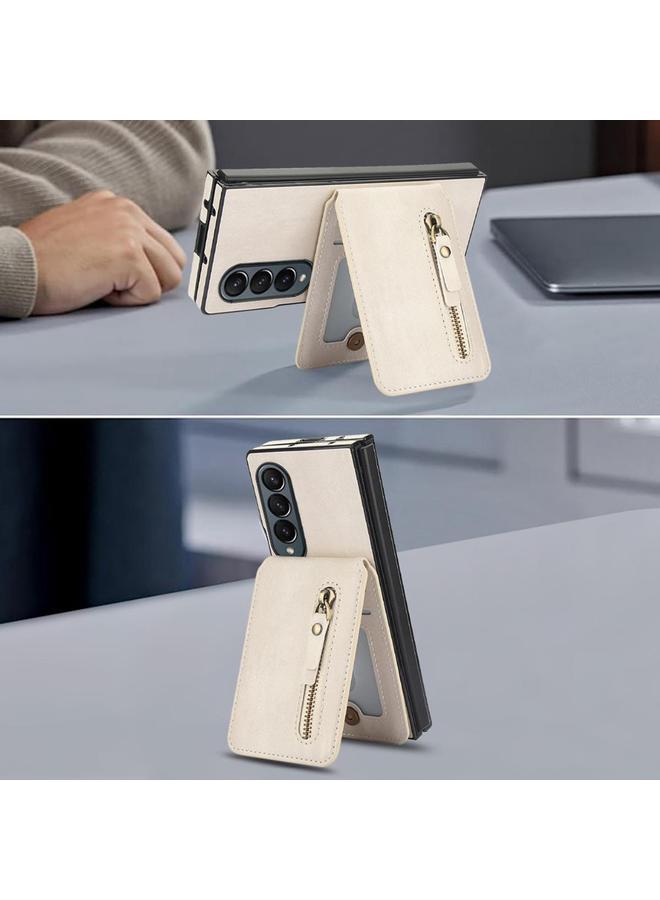 S-TOP Case For Samsung Galaxy Z Fold3 5G Zipper Wallet Split MagSafe Leather Back Phone Case - Image 4