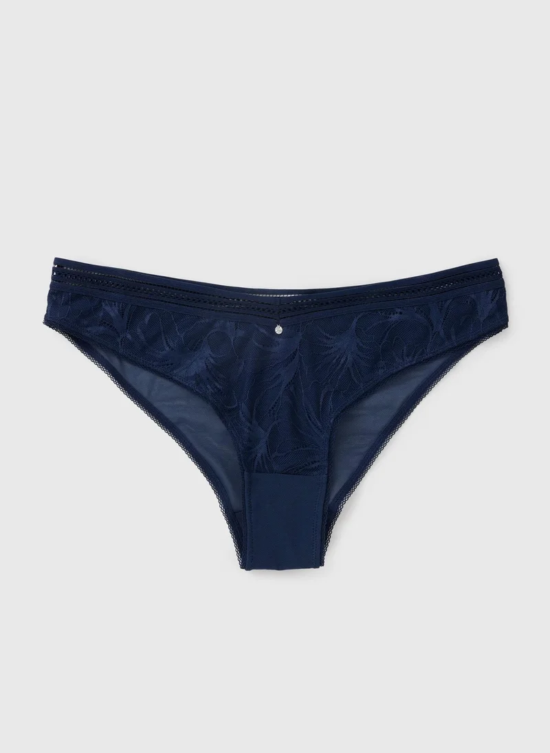 Matalan Blue Blue Lace Trim Brazilian Knickers for Women | Best Price UAE