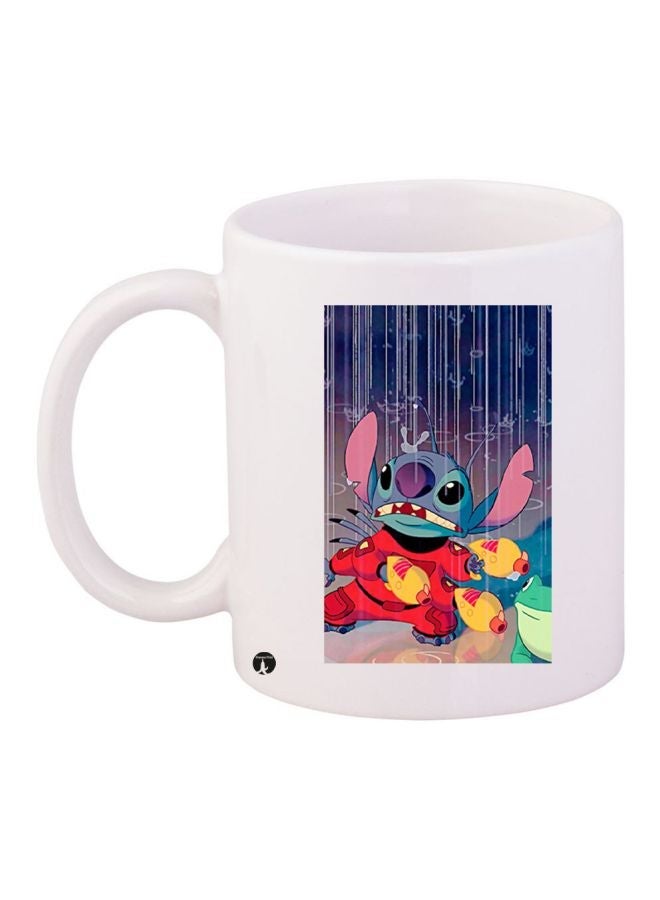 Rabbit Printed Coffee Mug White/Purple/Red 11ounce