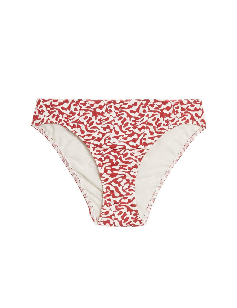 Marks & Spencer Printed High Leg Bikini Bottom Ruby RED - Image 4