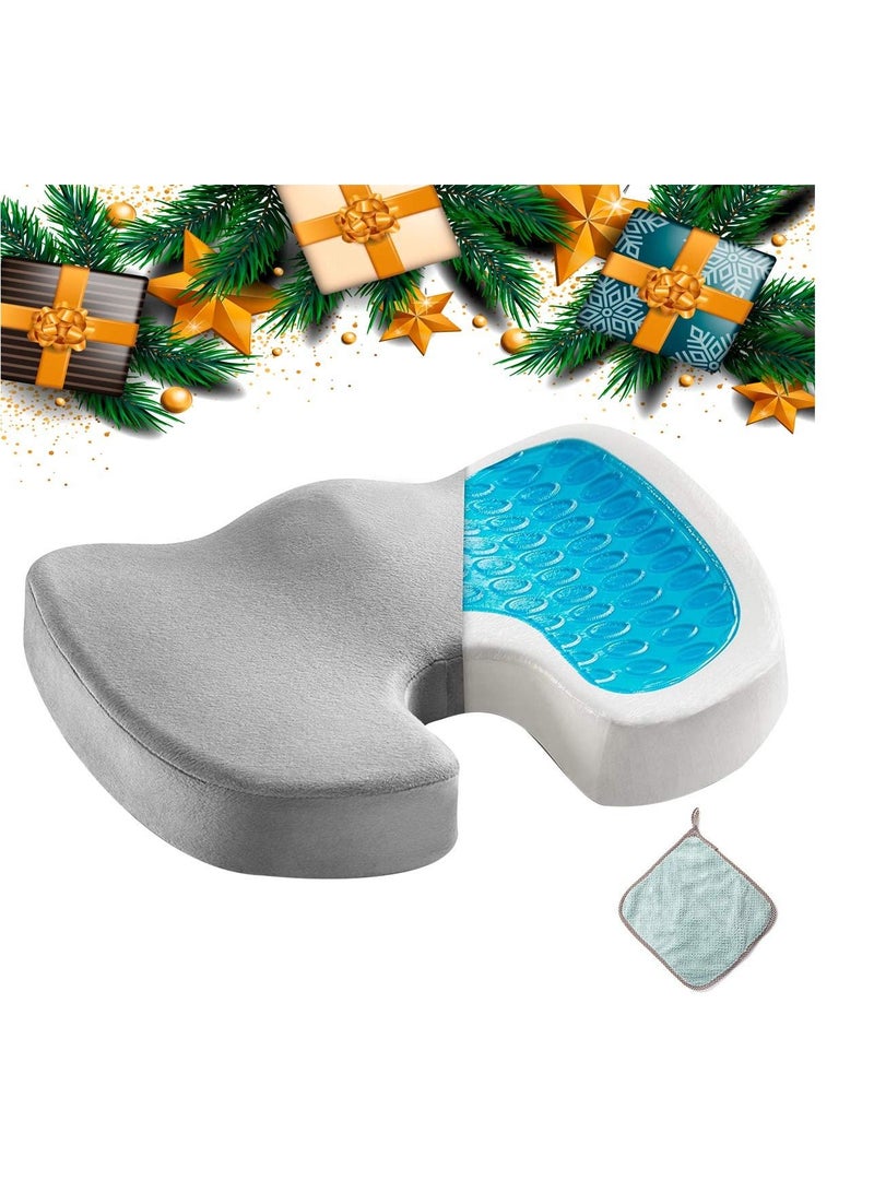 MIXDE Seat Cushion,Chair Cushions Non-Slip Orthopedic Gel,Memory Foam Coccyx Cushion for Tailbone Pain,Cushion for Office Chair Car Seat,Back Pain & Sciatica Relief  - Image 1