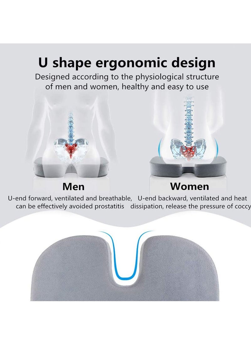 MIXDE Seat Cushion,Chair Cushions Non-Slip Orthopedic Gel,Memory Foam Coccyx Cushion for Tailbone Pain,Cushion for Office Chair Car Seat,Back Pain & Sciatica Relief  - Image 3