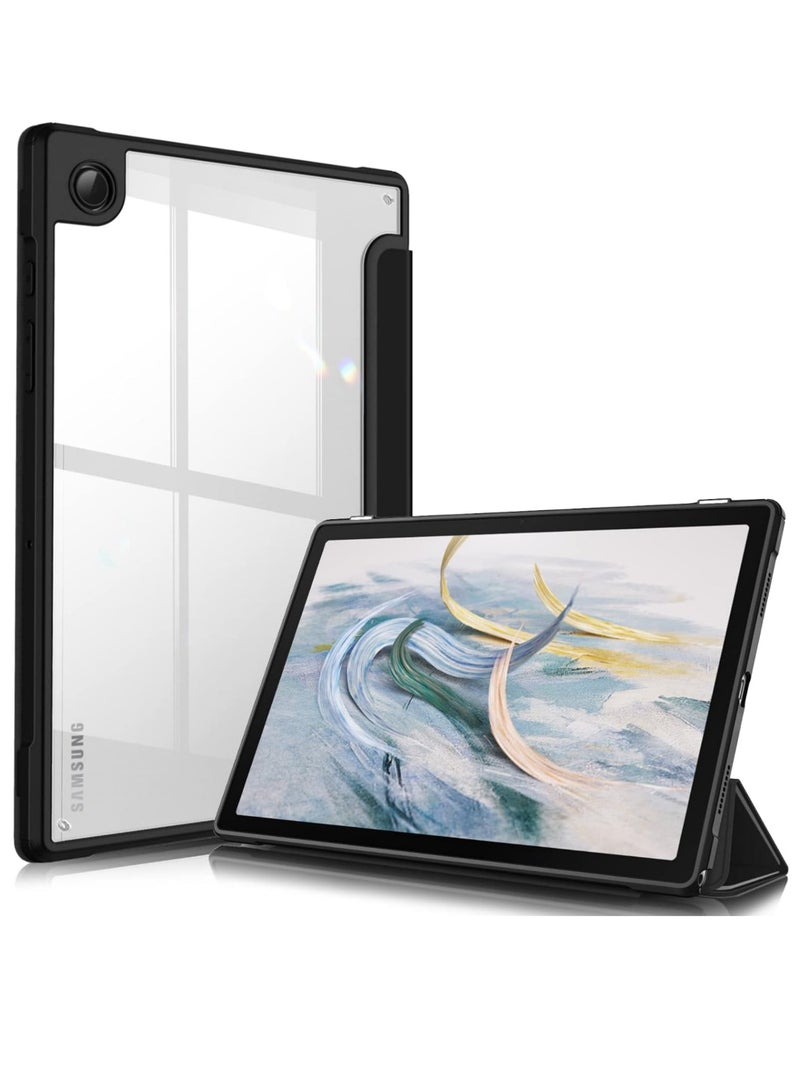 روك بو جراب هجين رفيع لجهاز Samsung Galaxy Tab A8 مقاس 10.5 بوصة موديل 2022 (SM-X200/X205/X207) غطاء مقاوم للصدمات مع غلاف خلفي شفاف مع خاصية الإيقاظ/النوم التلقائي - Image 1