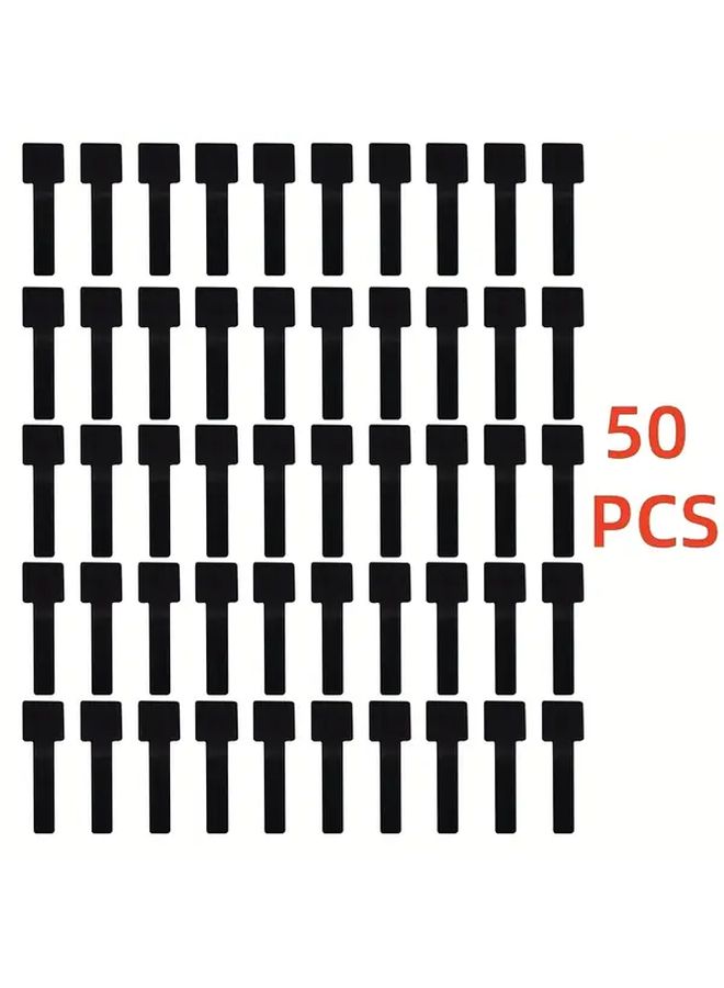 مشابك الكابلات اللاصقة السوداء ذاتية اللصق 50 قطعة منظف الحائط المركب بدون حفر - Image 1
