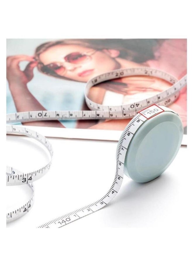 1.5m/60inch Plastic Tape Measure Automatic Telescopic Tape Measure Cute Mini Tape Measure Measuring Three Circumference Tape Measure 