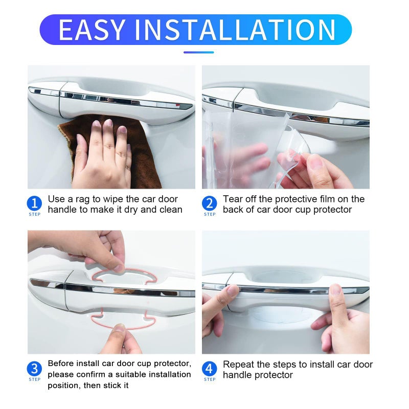 Door Handle Protector 14-Piece Kit Invisible Transparent Shield - Uv Resistant Weatherproof Scratch Guard for All Vehicle Makes Models

### ：
1. ：Door Handle Protector（）、Scratch Guard、Protective Film（ - Image 4