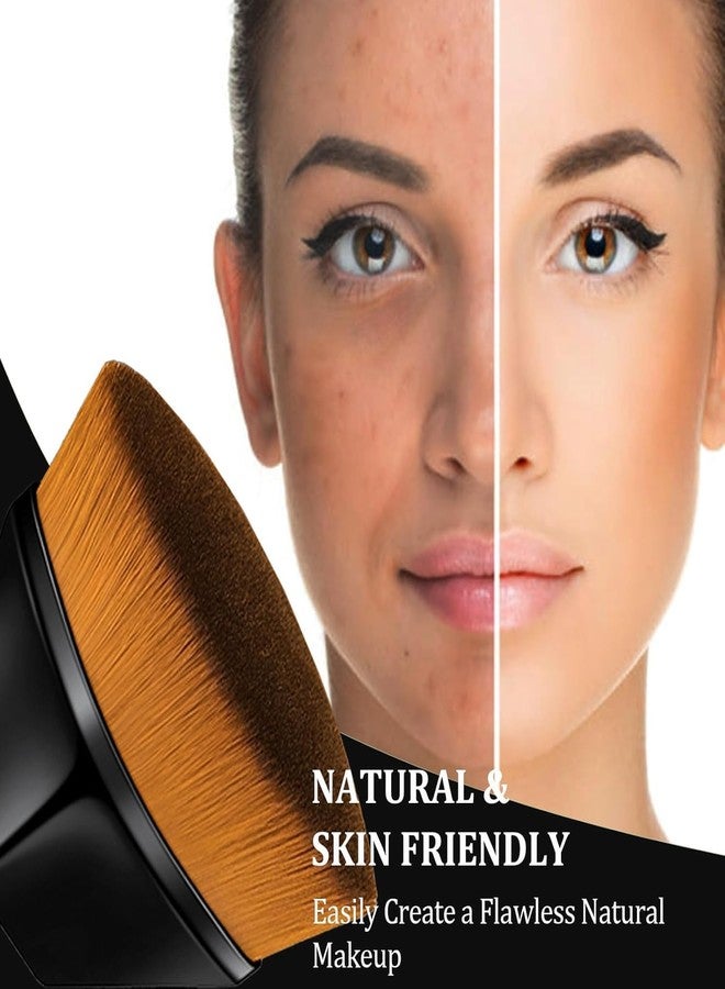 Calitate24 فرشاة كريم أساس قطعة واحدة، فرشاة مكياج مثالية لتوزيع أحمر الخدود السائل والبودرة، فرشاة دمج كريم الأساس السائل أو الكريمي أو البودرة بشكل مثالي، مع علبة واقية، فرشاة كريم أساس دائرية مع إسفنجة مكياج. - Image 4