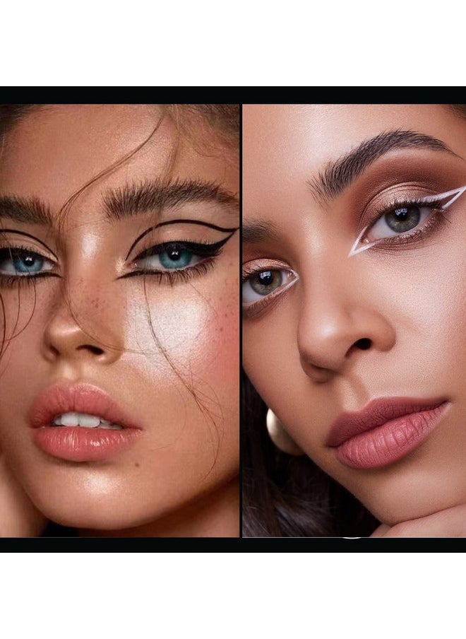 YEPYEPGO 2Pcs Waterproof Liquid Eyeliner White And Black Eyeliner Set Quick Drying Longlasting Eye Liner For Makeup Crueltyfree Eyeliner Liquid Set Smudge Proof Easy To Use  - Image 3