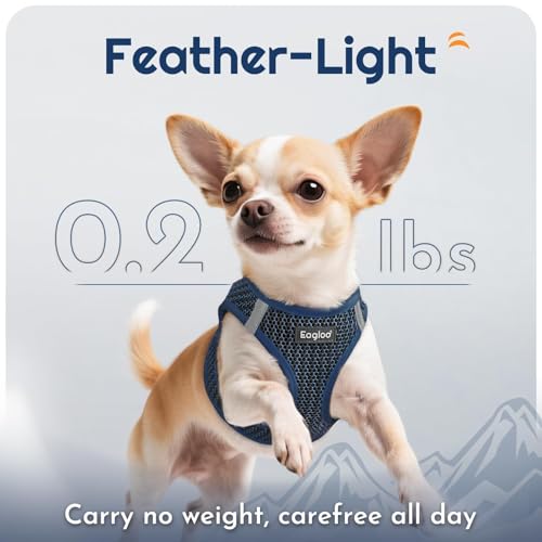 Eagloo Small Dog Harness and Leash Set, Step in Puppy Vest with Breathable Soft Mesh, Walking Reflective Pet Harness for Small Dogs, Navy Blue, S - Image 5