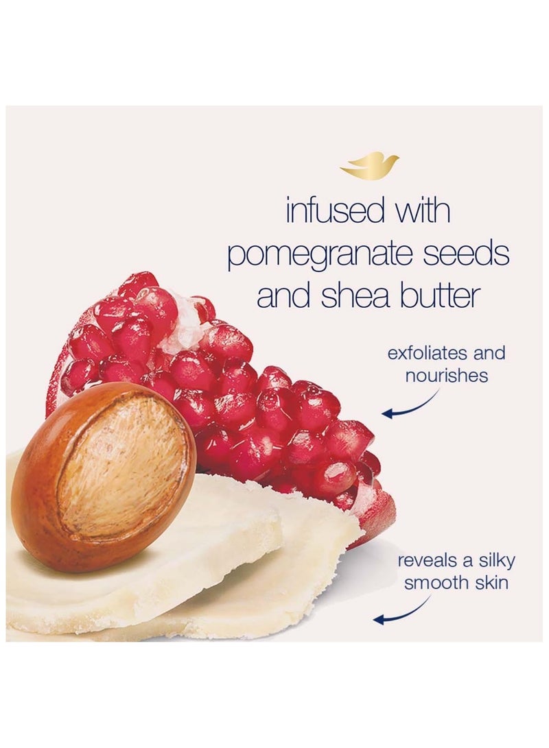 دوف مقشر الجسم دوف، 298 غرام | زبدة الشيا المرطبة وبذور الرمان | يغذي وينعم البشرة | مقشر للجسم خالٍ من الكبريتات - Image 3