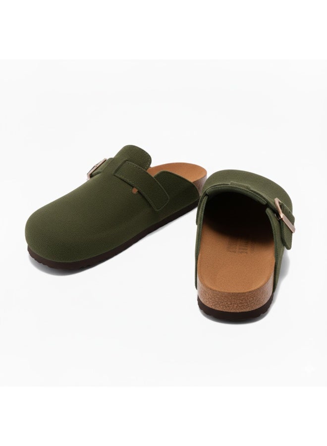 Women's Elegant Suede Buckle Clogs - Non-Slip Sole - Image 4