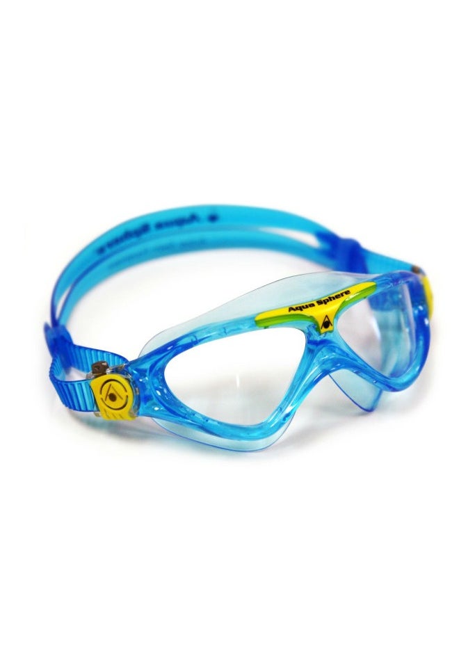 أكواسفير نظارات Aquasphere VISTA Junior Goggles، عدسات شفافة باللون الأزرق والأصفر 