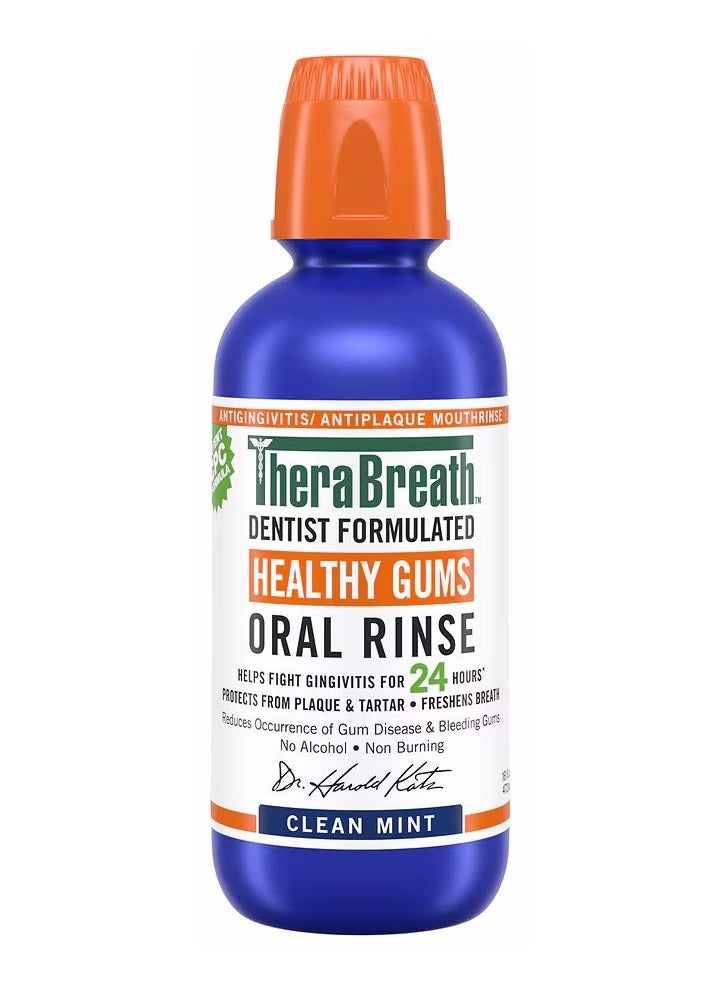 ثيرابريذ ثيرابريث، لثة صحية، شطف الفم بالنعناع النظيف، 16 أونصة
