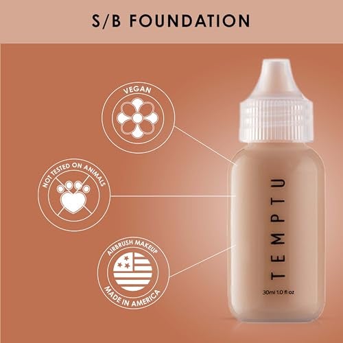 TEMPTU SB SiliconeBased Airbrush Foundation Professional LongWear Liquid Makeup Sheer To Full Coverage For A Hydrated HealthyLooking Glow Luminous Dewy Finish On All Skin Types 008 Clay 025 Fl Oz - Image 3