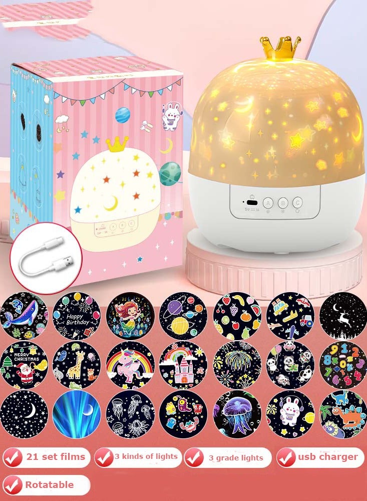 kids night light projector , Star Projector Lights projector Rotatable with 21 films for Bedroom, kids gift - Image 3