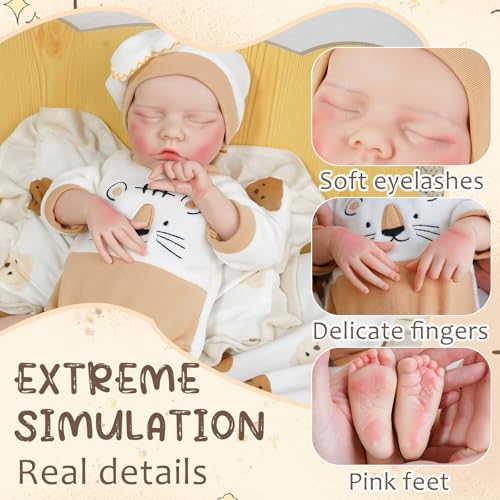 KUICEO Silicone Reborn Baby Dolls18 Inch Realistic Newborn Anatomically Correct Girl with Realistic Blood Vessels and SkinSilicone Full Body Lifelike Babyfor Kids 3 Collectors - Image 5