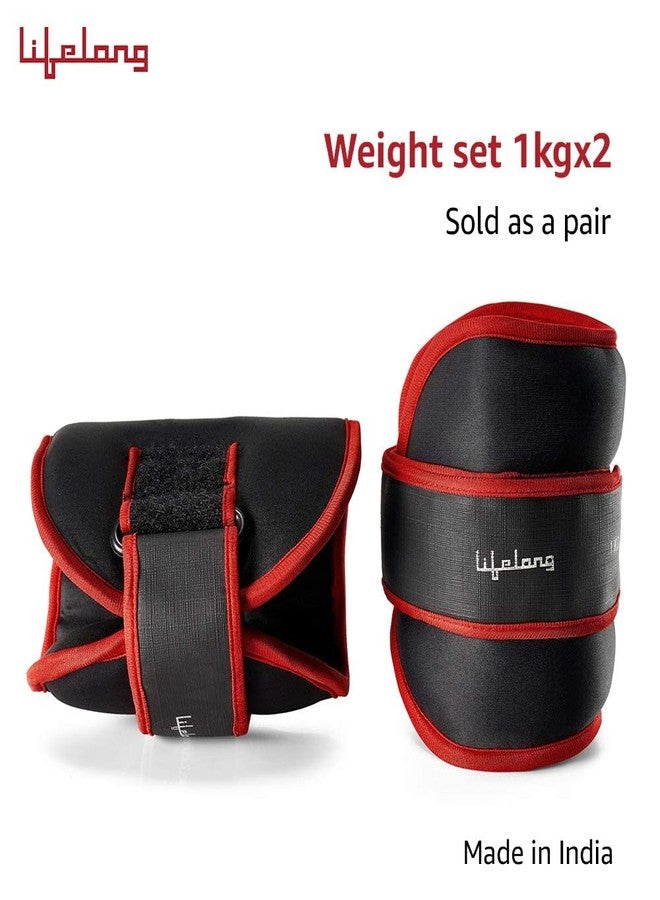 Lifelong Adjustable Ankle Weight for Running, Jogging, Cycling, Sand Filled, for Both Men and Women, 1 Kg and 2 Kg (Pair) - Image 2