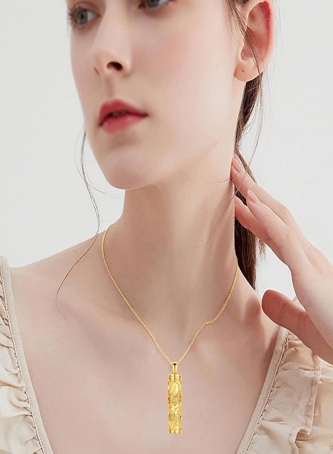 Hearbeingt Cylinder Urn Necklaces for Ashes Butterfly Cremation Jewelry Stainless Steel Memorial Necklace Ash Holder for Human Pets Keepsake Jewelry for Loved Ones with Fill Tool - Image 5