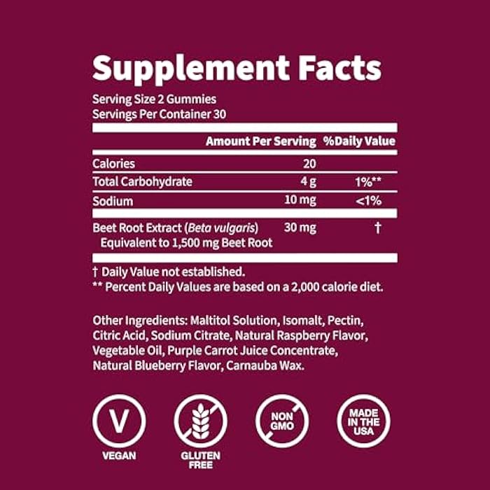 WellPath Beet Root Gummies (Sugar Free - Blueberry Flavor) 1500 mg | Beet Gummies for Blood Pressure Support | Super Nitric Oxide Gummies | Tasty Beets Chews | Antioxidants | 60 Ct - Image 5
