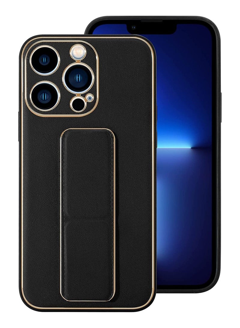 إيف علبة الهاتف المغناطيسية للسيليكون الفاخرة المصممة لجهاز iPhone 11 Pro Max - غطاء ثني من الجلد الرفيع (أسود) - Image 1