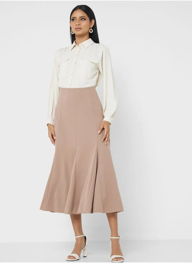 Refka by modanisa High Waist Embellished Skirt