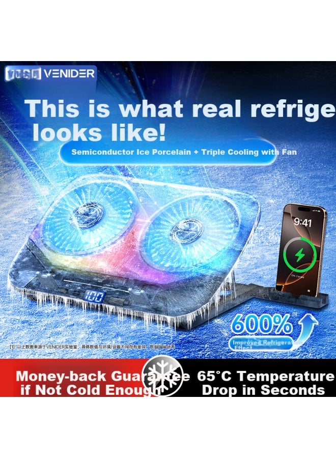 Venider Notebook Semiconductor Refrigeration Computer Cooling Bracket Water Cooling Fan Pressure-type High-power Gaming Laptop Cooling Artifact For Lenovo Alienware Savior - Image 1