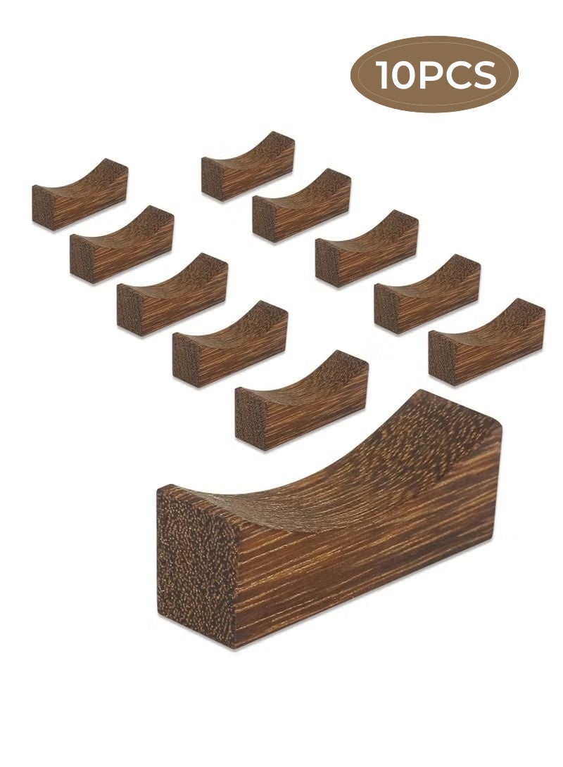 10 قطع من حاملات عيدان تناول الطعام الخشبية للمنزل والفندق والمطاعم، حاملات عيدان تناول الطعام الطبيعية الفاخرة، مجموعة حاملات ملاعق وشوك وسكاكين - Image 1