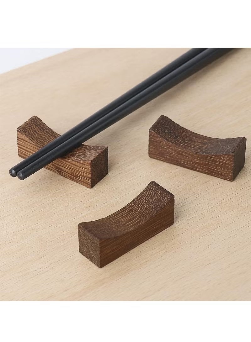 10 قطع من حاملات عيدان تناول الطعام الخشبية للمنزل والفندق والمطاعم، حاملات عيدان تناول الطعام الطبيعية الفاخرة، مجموعة حاملات ملاعق وشوك وسكاكين - Image 2