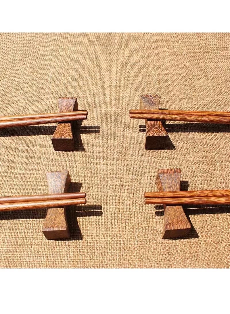 10 قطع من حاملات عيدان تناول الطعام الخشبية للمنزل والفندق والمطاعم، حاملات عيدان تناول الطعام الطبيعية الفاخرة، مجموعة حاملات ملاعق وشوك وسكاكين - Image 3