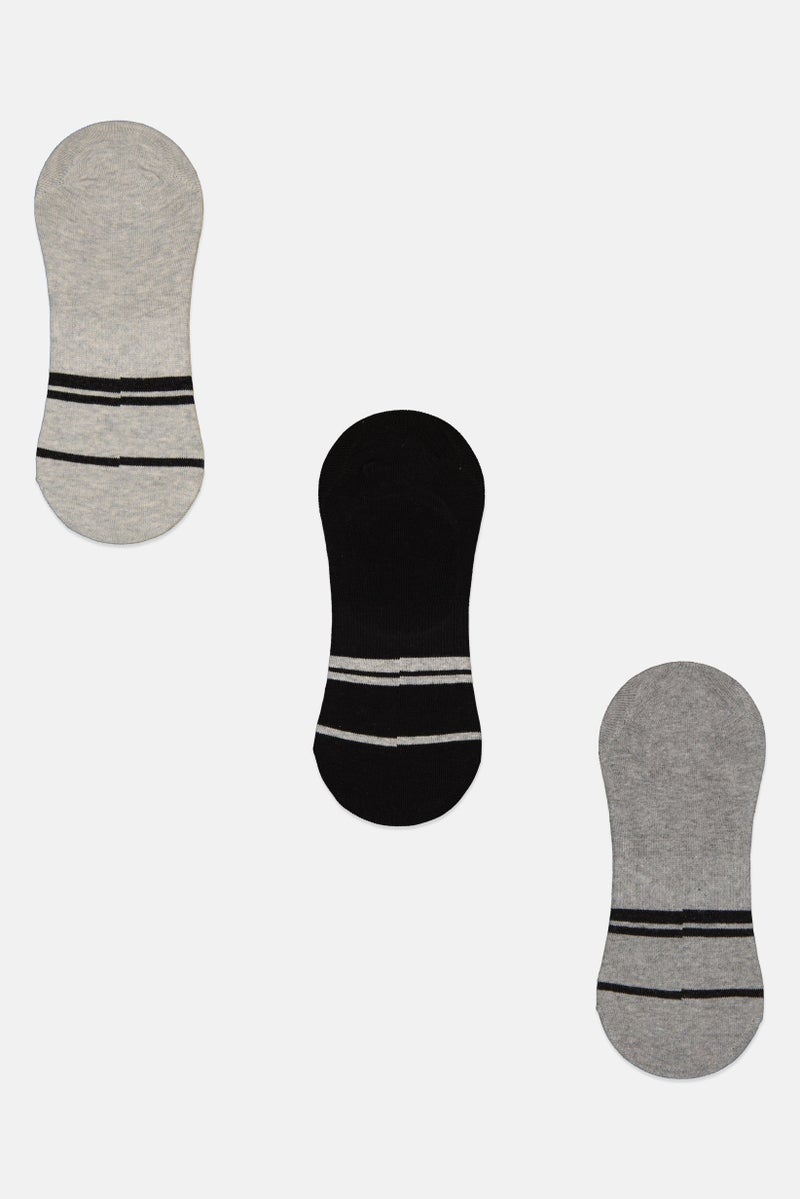 TapouT Men 3 Pairs Stripe Invisible Sock, Multicolor - Image 3