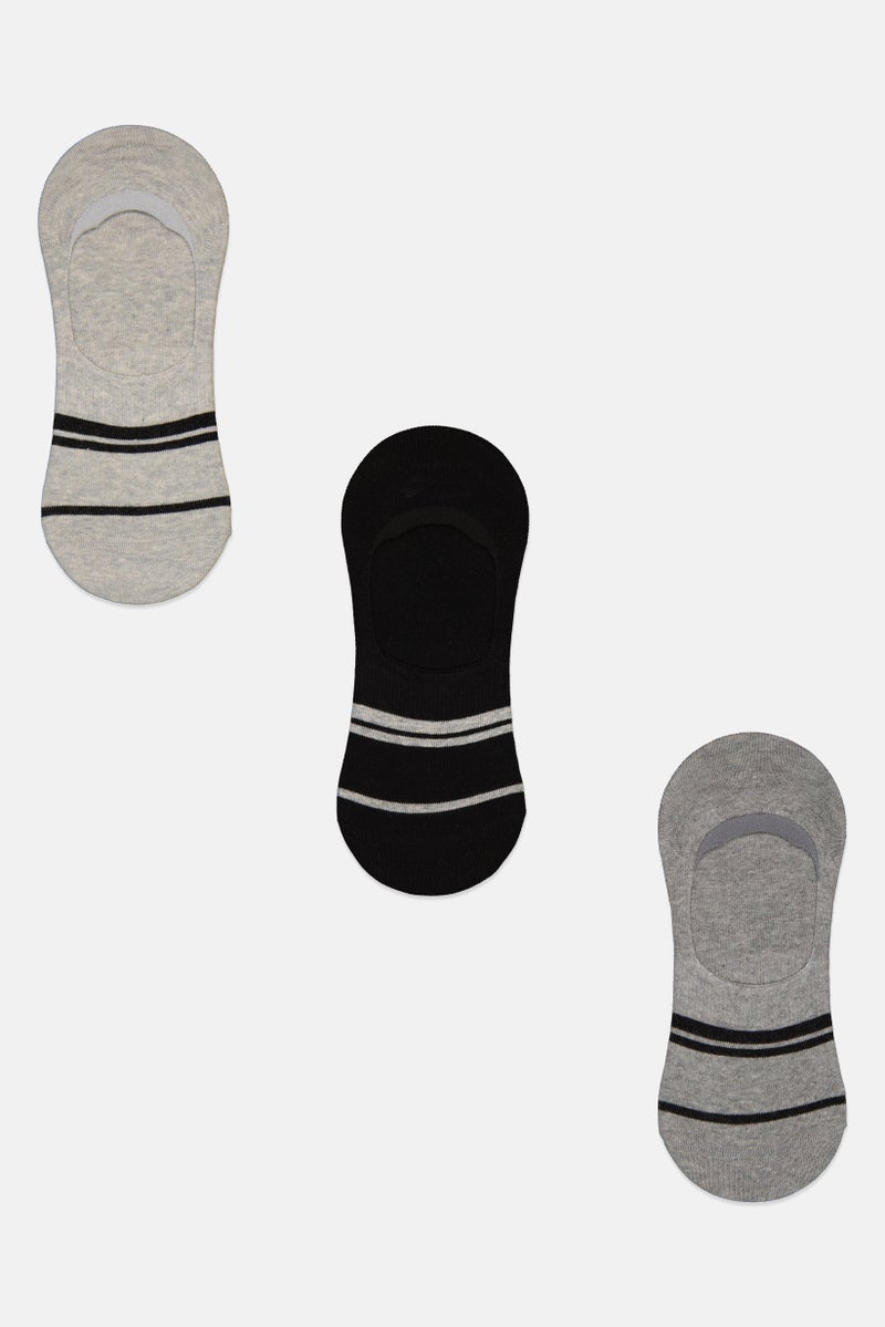 TapouT Men 3 Pairs Stripe Invisible Sock, Multicolor - Image 2