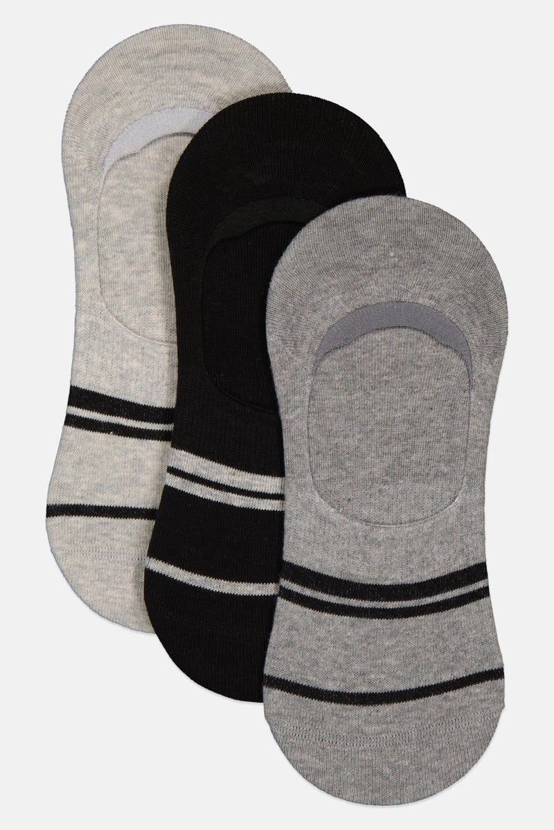 TapouT Men 3 Pairs Stripe Invisible Sock, Multicolor - Image 1