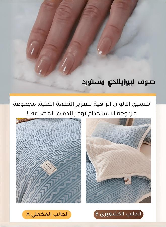 بطانية خفيفة الوزن من الصوف، بطانية صوفية فائقة النعومة مناسبة لجميع الفصول، مناسبة للاستخدام على السرير والأريكة، بطانية دافئة ومريحة ذات نسيج ثلاثي الأبعاد - Image 4