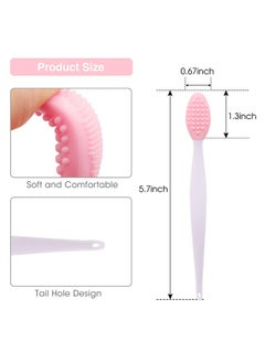 KHAJUL 3-Piece Lip Scrub Brush, Double-Sided Silicone Exfoliating Tool, Mini Soft ​Lip Brush Cleaner, for Men Women, Lightening Dark Lips Smoother Fuller Lip Appearance  - Image 5