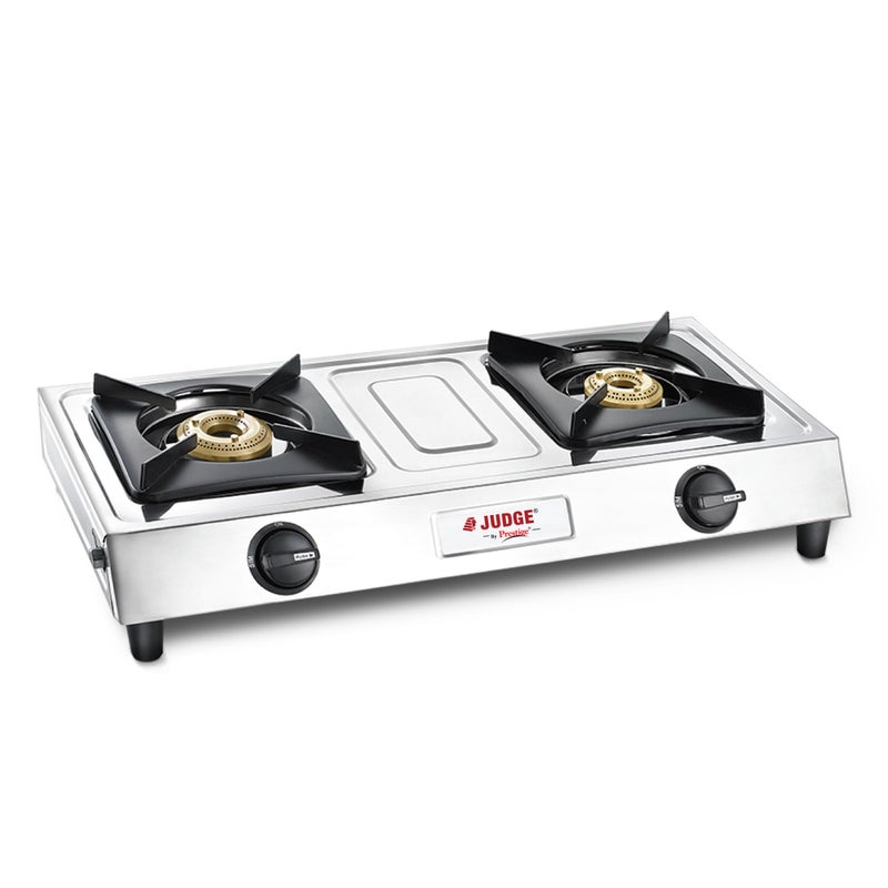 Judge by Prestige Aura Stainless Steel Manual Gas Stove JAG 06 (2 Burners) - Image 2