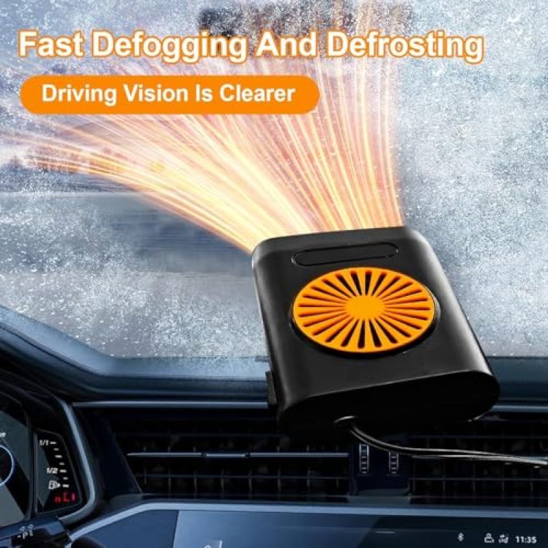 Car Heater 12V 360° Rotatable Defroster - 2-In-1 Heating Cooling Car Defroster for Car Truck SUV Winter Summer Use - Image 3