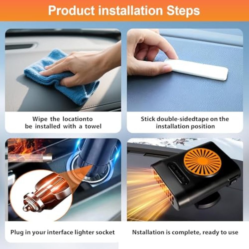 Car Heater 12V 360° Rotatable Defroster - 2-In-1 Heating Cooling Car Defroster for Car Truck SUV Winter Summer Use - Image 5