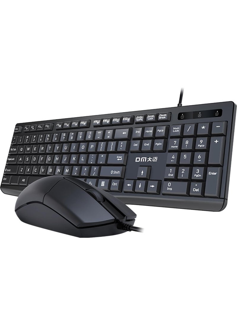 DM - K11 USB Wired English Q Keyboard and Mouse Set - Image 1