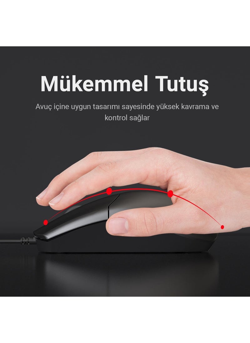 DM - K11 USB Wired English Q Keyboard and Mouse Set - Image 1