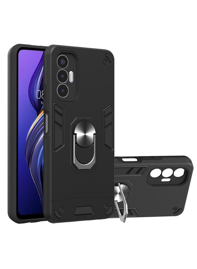 HuHa For Tecno Pova 3 2 in 1 Armour Series PC + TPU Protective Phone Case(Black)  - Image 1