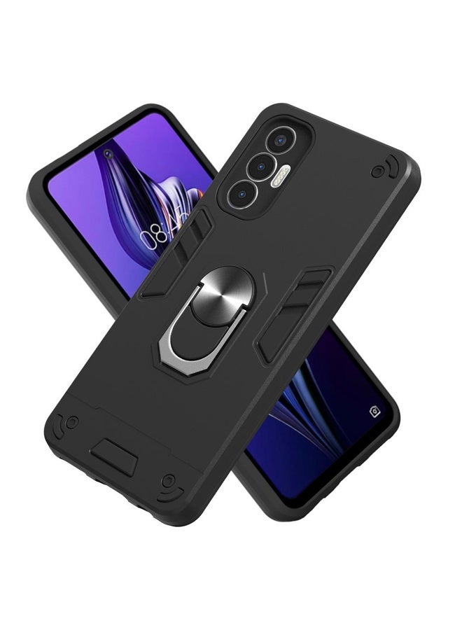HuHa For Tecno Pova 3 2 in 1 Armour Series PC + TPU Protective Phone Case(Black)  - Image 2
