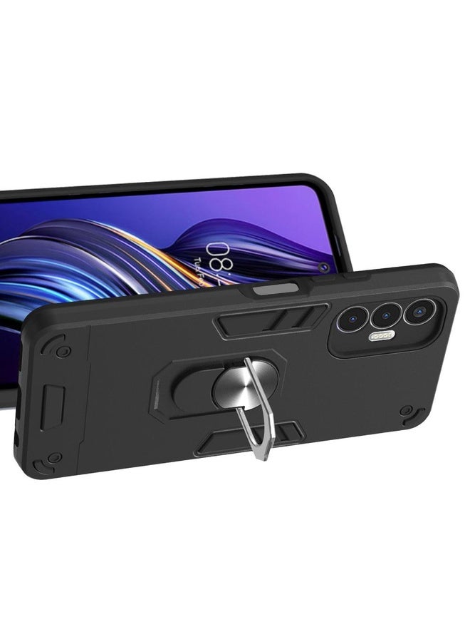 HuHa For Tecno Pova 3 2 in 1 Armour Series PC + TPU Protective Phone Case(Black)  - Image 3