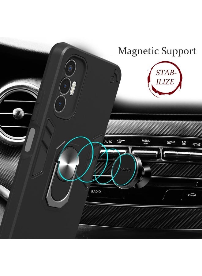 HuHa For Tecno Pova 3 2 in 1 Armour Series PC + TPU Protective Phone Case(Black)  - Image 4