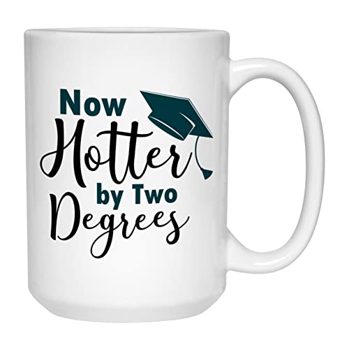 Bubble Hugs Coffee Mug 15 oz White, Now Hotter By Two Degrees College Student - Image 1
