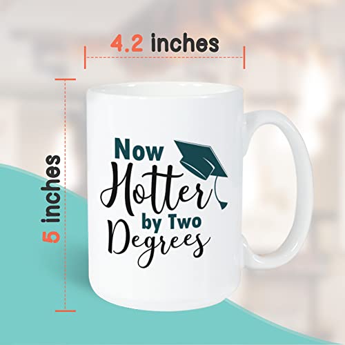 Bubble Hugs Coffee Mug 15 oz White, Now Hotter By Two Degrees College Student - Image 4