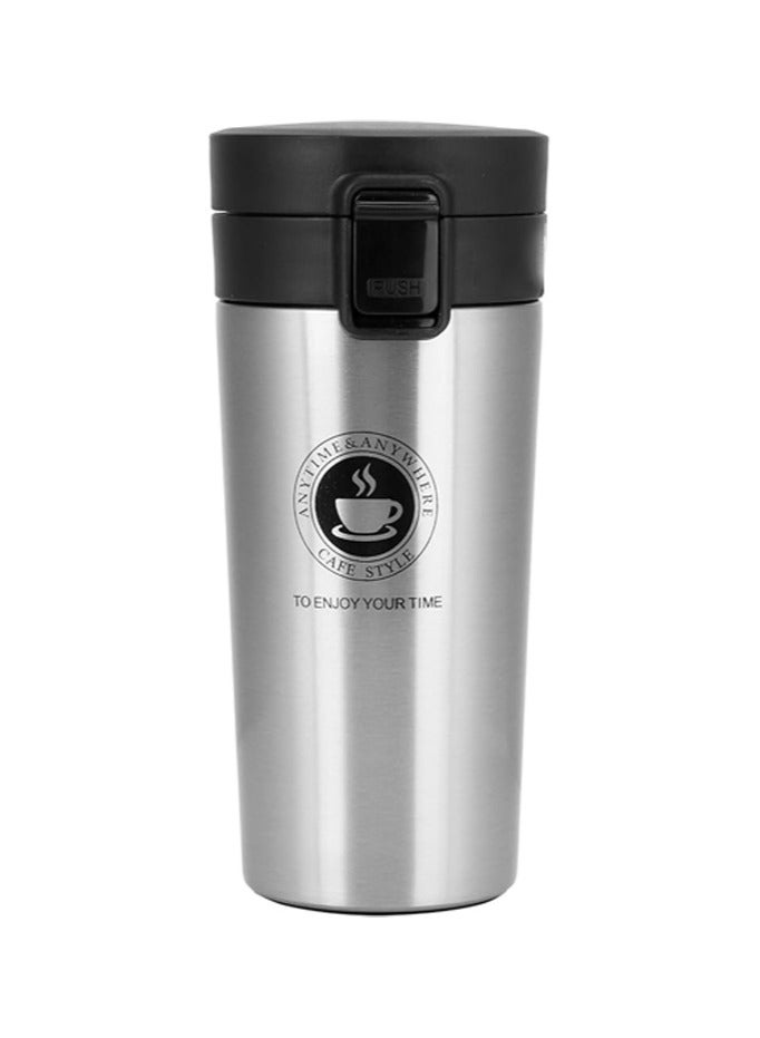 Bisbell Stainless Steel Vacuum Ice and Hot Drinks Insulated Travel Coffee Mug for Home Office Outdoor Works, Silver,BB3542,380ML - Image 1