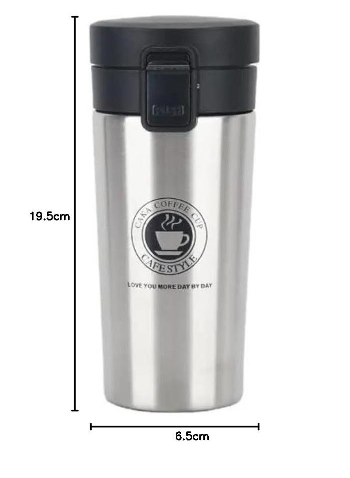 Bisbell Stainless Steel Vacuum Ice and Hot Drinks Insulated Travel Coffee Mug for Home Office Outdoor Works, Silver,BB3542,380ML - Image 2