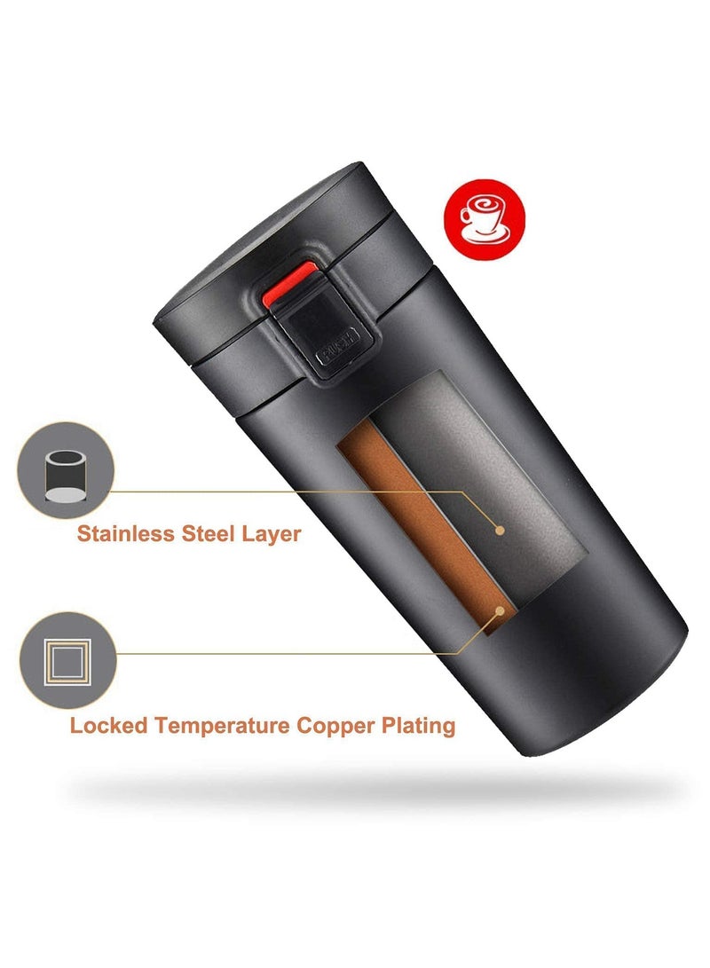 Bisbell Stainless Steel Vacuum Ice and Hot Drinks Insulated Travel Coffee Mug for Home Office Outdoor Works, Silver,BB3542,380ML - Image 4