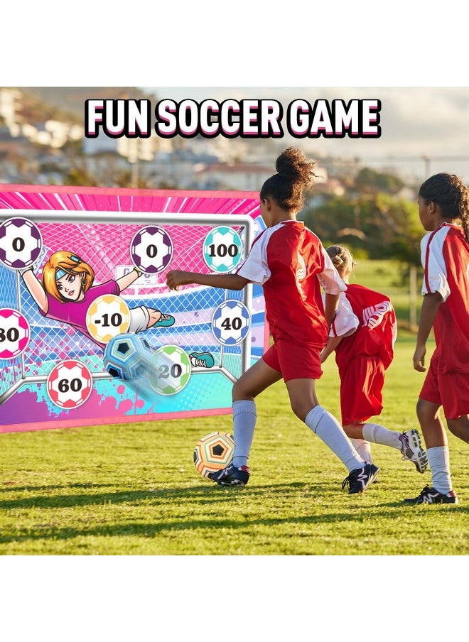 VATOS - Toy Soccer Ball Game Set For Boys And Girls, Indoor Outdoor Backyard Toss Soccer Goal Game With 2 Balls, 1 Flannel Target, Soccer Toys For 3-5 6-8 8-12 Years Old Kids Birthday - Image 1